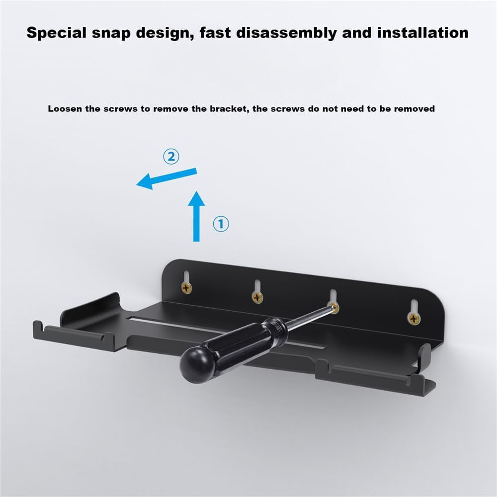 Uberwith for PS5 Slim Wall Mount Bracket, Display Stand Controllers Storage Hangers Organizer for PS5-Slim Disc & Digital Edition Console, Black