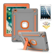 iPad 2 Case, iPad 3 Case, iPad 4 Case, Dteck Kickstand Heavy Duty Rugged Shockproof High Impact Resistant Hybrid Three Layer Full Body Protective Cover w/ Screen Protector For iPad 2 3 4,Gray/Orange