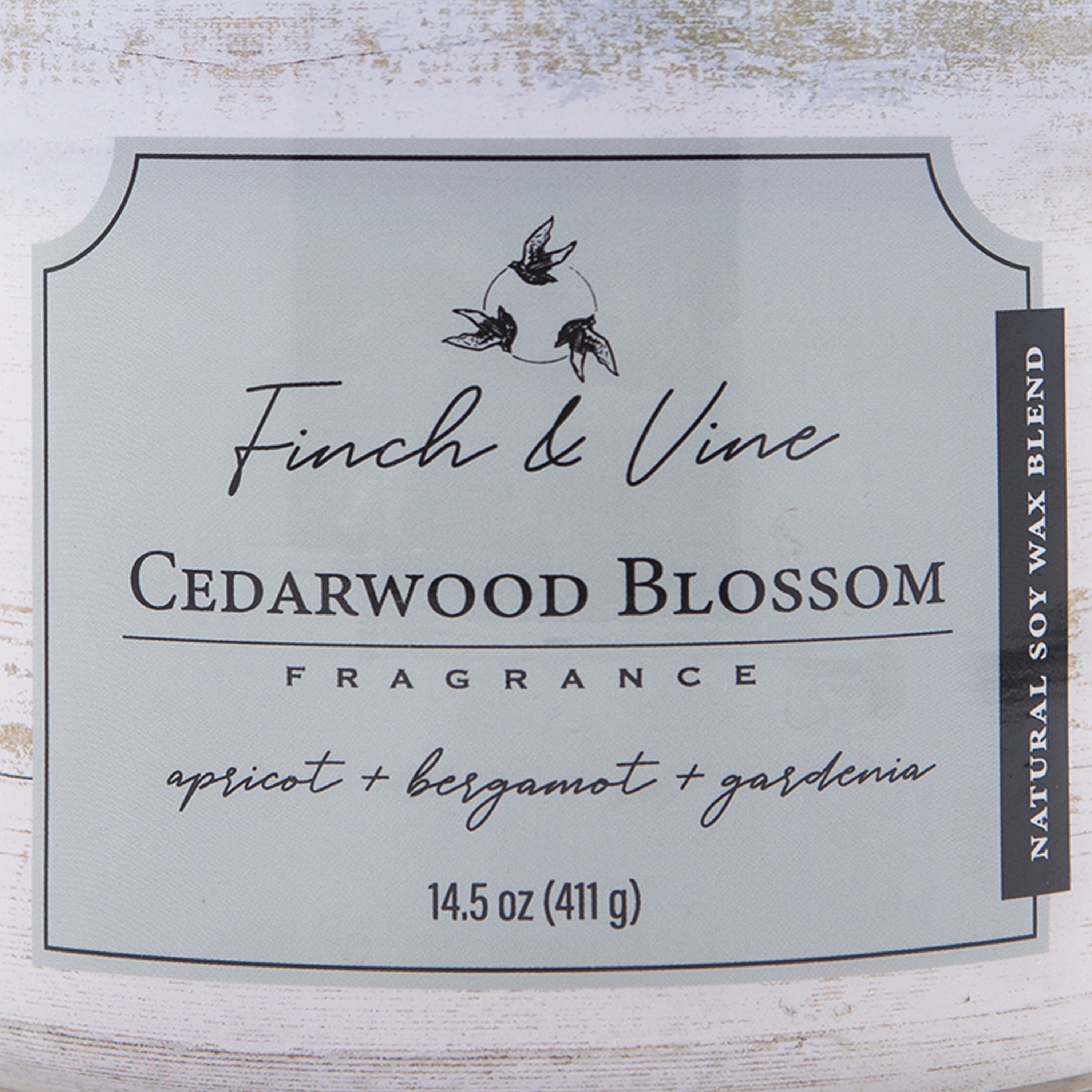 Carolina Candle Cedarwood Blossom 14.5Oz, 3 Wick Candle, White