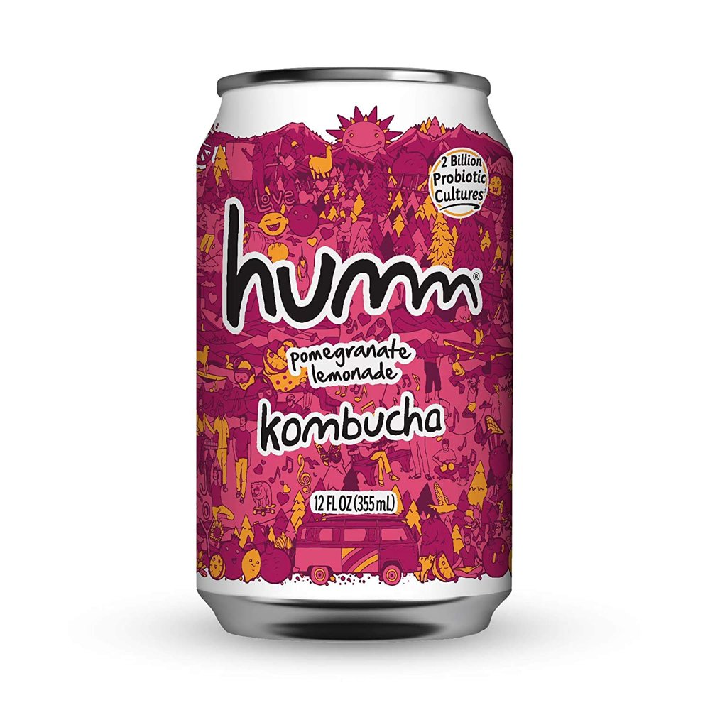 Humm Kombucha Tea, Pomegranate Lemonade, Probiotic, Organic, 12 pack