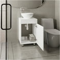 thumbnail image 2 of JERFIT 18 inch Freestanding Bathroom Vanity with Vessel Sink, Single Door Storage Cabinet in White for Small Space, Modern, 2 of 8
