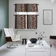 thumbnail image 5 of Patchwork Leopard Kitchen Curtains Valances and Tiers Set of 3 Country Farmhouse Brown Animal Skin Print Tier Curtains and Valance with Rod Pocket for Small Windows, 27.5"x24", 5 of 9