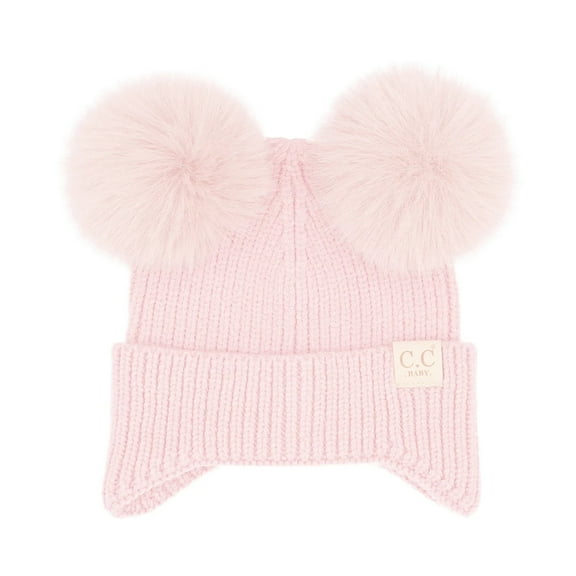 CC Toasty and Warm Ear Flap Double Pom Baby Beanie