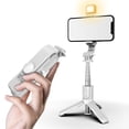 thumbnail image 1 of Trípode para selfies con luz, palo para selfies extensible de 75 cm con control remoto, trípode para teléfono móvil con rotación de 360 grados, 1 of 4