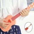 thumbnail image 3 of Mini Kids Guitar Toy Acoustic Ukulele 4 Strings Educational Plastic Learning Red-brown, 3 of 9