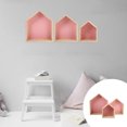 thumbnail image 2 of 3pcs Wood House Shape Storage Racks Multifunction Wall Shelves for Home, 2 of 8