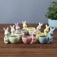 thumbnail image 4 of Giyblacko Flower Pots Easter Rabbit Mini Ceramic Succulent Plant Pots Thumb Flower Pots For Small Plants And Decorative Objects, 4 of 4