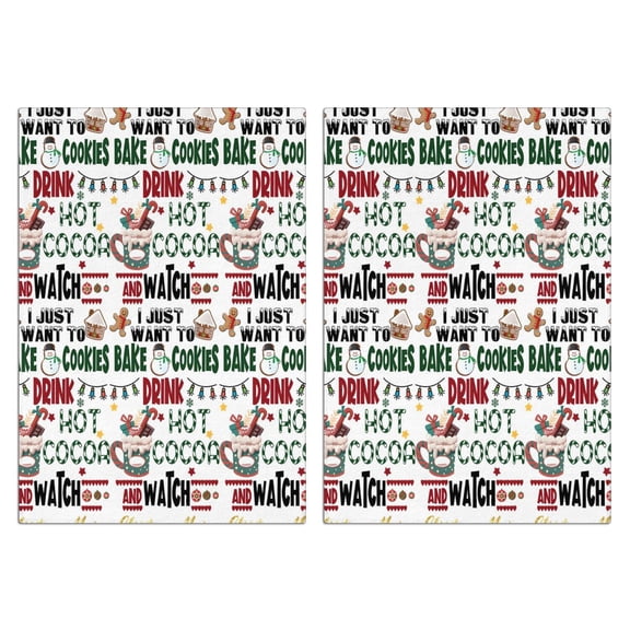 2 Pcs Funny Kitchen Towels,Multicolor Christmas Pattern Microfiber Dish Towels,Kitchen Tea Towels,Kitchen Towel Set (18" X 26")