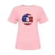 thumbnail image 3 of Tops Cortos para Mujeres Bandera de Moda Impresa Cuello Redondo, Camiseta de Manga 3/4 para Uso Diario, Casero Y Cómodo, 3 of 4