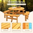 thumbnail image 5 of 8-Person Round Outdoor Dining Table | Accommodates Friends and Family | Crafted from Fir Wood | High Weight Capacity for Long-Lasting Use, 5 of 5