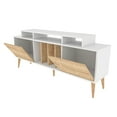 thumbnail image 6 of Char 63" Wide Modern Style Wood TV Stand for 65+ inch TV with Solid Wood Legs White & Marble, 6 of 7