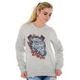 thumbnail image 5 of Let Freedom Roll Classic Muscle Car Plus Size Long Sleeve Graphic Tee Shirt Brisco Brands 2X, 5 of 6