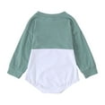 thumbnail image 6 of XAOWF Boys Girls Long Sleeve Romper Round Neck Color Block Lightweight Comfortable Sweatshirt Bodysuit Relaxed Fit Stylish Rompers 6-12 Months, 6 of 8