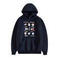 thumbnail image 1 of ATEEZ Double Sided Pattern Comfort Hoodies For Unisex Tracksuit Pullover Fans,L,Navy blue1, 1 of 4