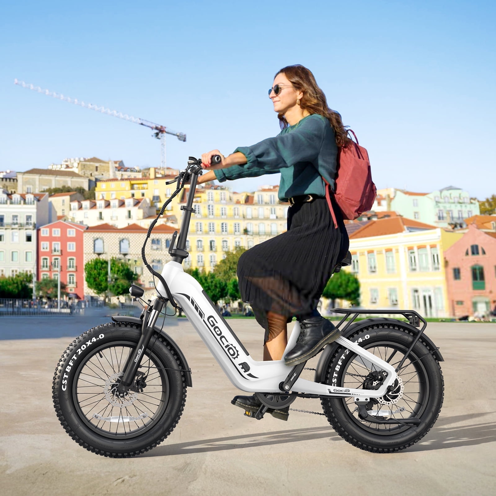 Gocio Electric Bike for Adults, Peak 1025W Mountain E Bike, 48V 13AH Removable Lithium-Ion Battery Ebikes, 20"x4.0" Fat Tire Electric Bicycles, 3A Fast Charge, 60 Miles Man Woman UL2849 Certified
