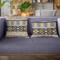thumbnail image 3 of Plutus Brands Blue Unique Lanes Border Luxury Throw Pillow-Size:22" x 22", 3 of 9