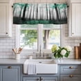 thumbnail image 2 of Turquoise Forest Farmhouse Short Window Curtain Valances, Vintage Foggy Woods Tree Mysterious Rod Pocket Kitchen Valances for Living Room Bedroom Bathroom Cafe 42" x 12", 2 of 8