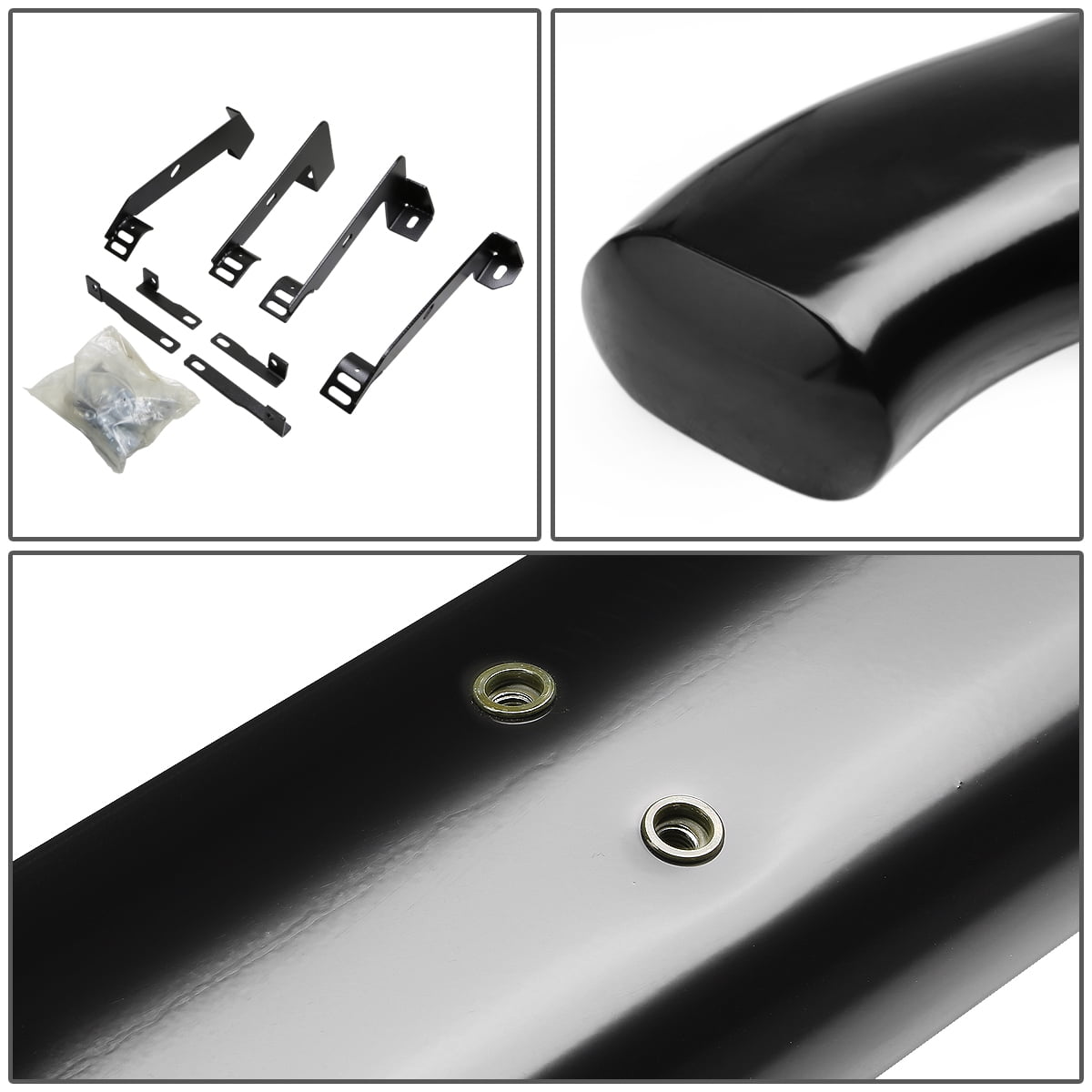 DNA Motoring For 02-09 Dodge Ram Truck Crew 4" Black Curved Oval Step Nerf Bar Running Board