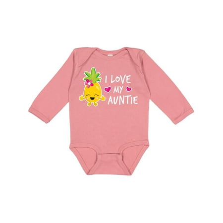 

Inktastic I Love My Auntie with Pineapple Gift Baby Girl Long Sleeve Bodysuit