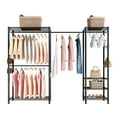 thumbnail image 3 of Versatile Steel Clothes Rack, 800 lbs Weight Capacity, Freestanding Wardrobe Organizer with Shelves for Any Room, 3 of 11