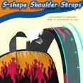 thumbnail image 4 of 17 Inch Lightweight Backpack,PVC Waterproof Oxford Fabric, Ergonomically Designed, with Large Capacity, Fire Flame Baseball Print, 4 of 5