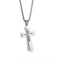 thumbnail image 6 of 14K Yellow Gold Cross Pendant Christian Amulet Three Layer Three-dimensional Sweater Chain Lovers Religious Jewelry Necklaces, 6 of 9