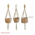 thumbnail image 3 of Avec Pompons Faits à la Main Suspension de Plante Macramé Filet Corde en Coton Nouée Corde de Levage Pots de Fleurs Support Mural pour Plante Intérieur, 3 of 6
