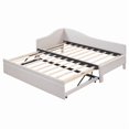 thumbnail image 4 of [Luckynote]Twin Size Upholstered L-Shaped Upholstered Daybed with Pop Up Trundle, Beige, 4 of 10
