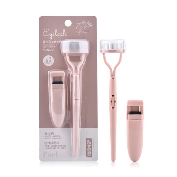 2 In 1 Eyelash Curler Beauty Makeup Lash Separator Mascara Applicator Foldable Eyelash Brush Comb Mascara Curl Set Makeup Cosmetic Tool