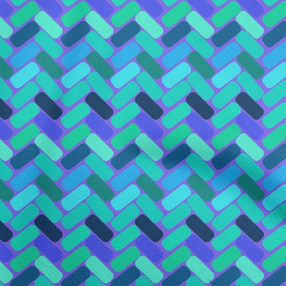 oneOone Rayon Turquoise Blue Fabric Geometric Sewing Material Print Fabric By The Yard 56 Inch Wide