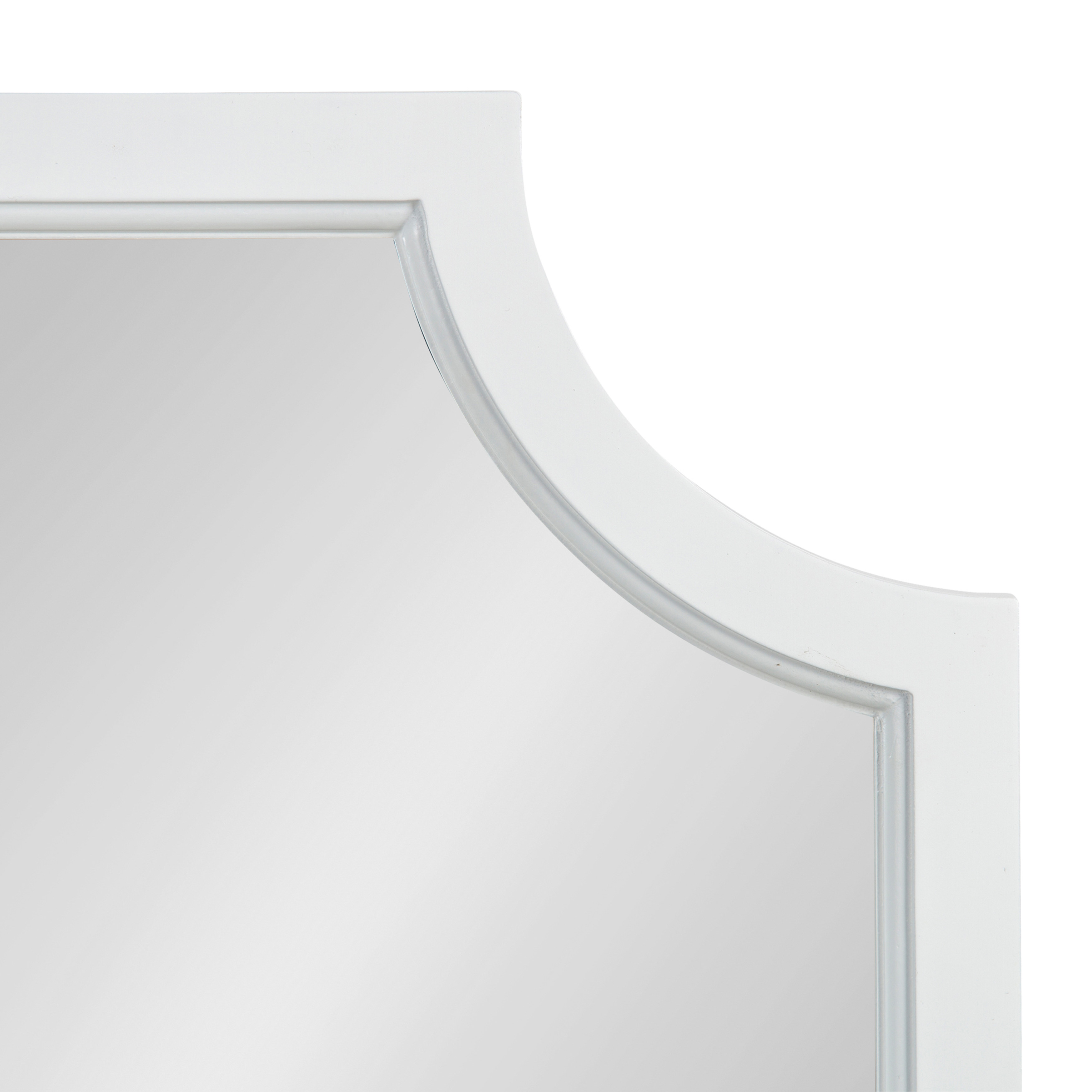 Kate and Laurel Hogan Wood Framed Full-length Wall Mirror with Scallop  Corners, 18x48 Inches, White