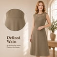 thumbnail image 6 of Alvantor Women's Sleeveless Lattice Neck A-Line Dress, Dust Olive, 6 of 8