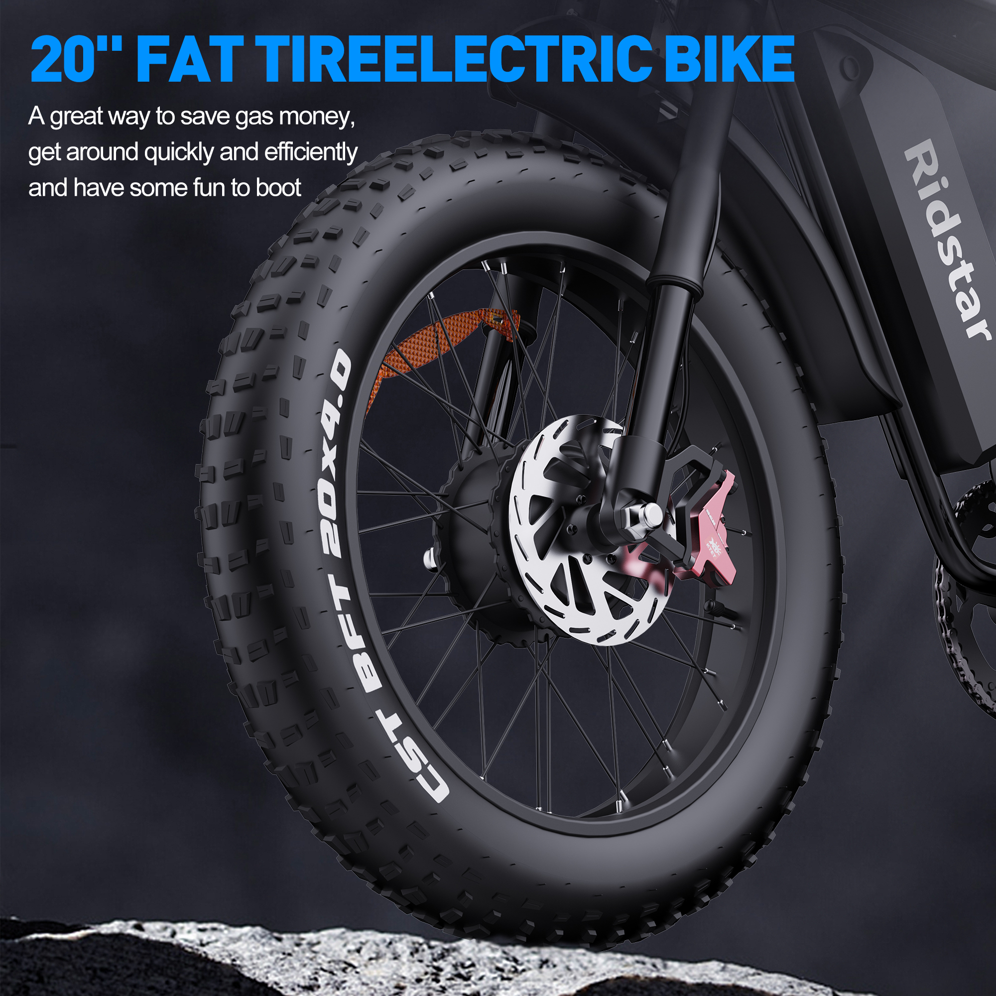 Ridstar Dual Motor 2000W 52V 40Ah Removable Battery Mountain BikeMtb Electric Bike for Adults 20" Fat Tire Electric Motorcycle,Full Suspension Electric Bicycle UL2849