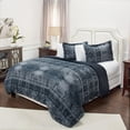 thumbnail image 6 of Rizzy Home Cotton 114"x98" Indigo Geometric Bedding, 6 of 7