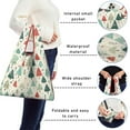 thumbnail image 5 of 5 Pack Foldable Shopping Bag,Beige Christmas Tree Pattern Reusable Grocery Bags with Pockets,Large Reusable Tote Bags with Handles Waterproof & Lightweight, 5 of 6