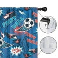 thumbnail image 4 of Blackout Kids Curtains,Blue Soccer Elements Pattern Childrens Insulated Curtains Set Of 2,Bedroom Essentials,Toddler Room Decor 42"x84", 4 of 5