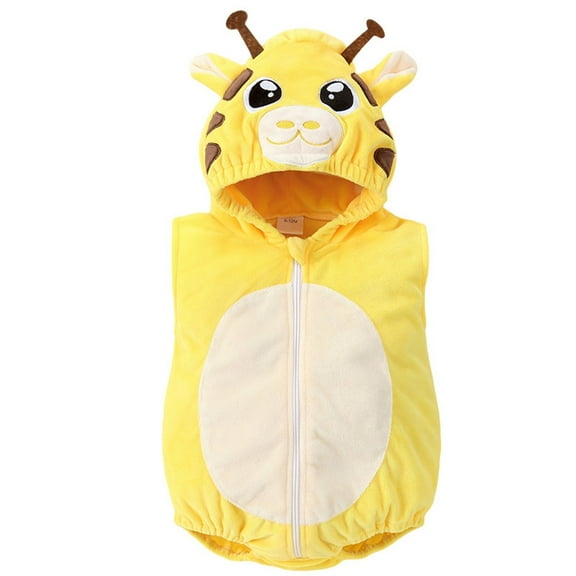 KAUOD Toddler Dinosaur Hoodie Rompers Plush Fleece Halloween Outfits 3 6 12 18 24 Months Baby Sleeveless Zip up Jumpsuits