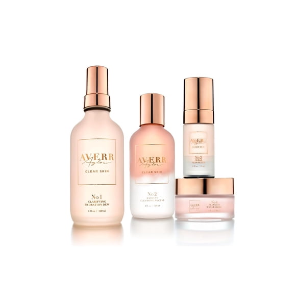 Kit de Cuidado Facial Averr Aglow Natural, Tratamiento de Acné para Control de Imperfecciones y Redu