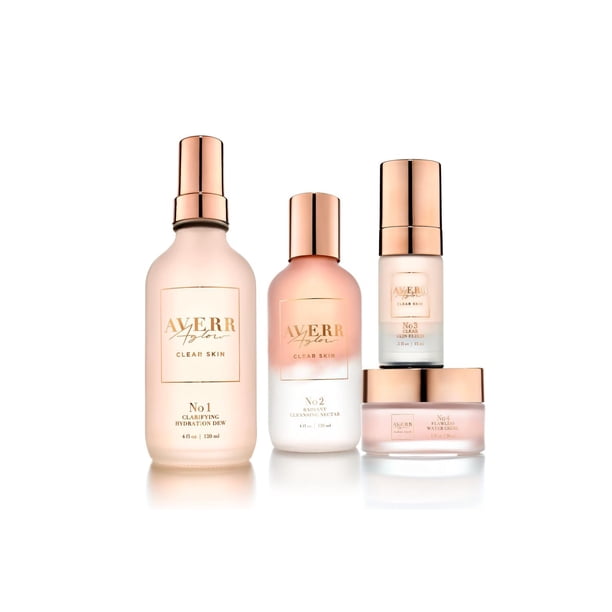 Kit de Cuidado Facial Averr Aglow Natural, Tratamiento de Acné para Control de Imperfecciones y Redu