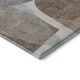 thumbnail image 3 of Addison Rugs Mayfield Premium Machine Washable Transitional Blocks Mocha Rectangle Rug, 3' X 5' Machine Washable Transitional Blocks Mocha Oversized Sherpa Throw Blanket, 3 of 6