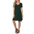 thumbnail image 3 of ANYJOIN Women's Summer Casual Dresses V Neck Short Sleeve Swing Dress with Pockets, 3 of 5