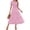 Pink1, variant on Kojanyu Women's V-Neck Short Sleeve Solid Midi Dress – Elastic Waist Boho Beach Casual Wear