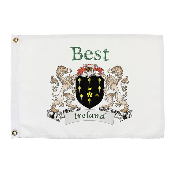 Best Irish Coat of Arms Small White Flag - 16"x10.5" inches