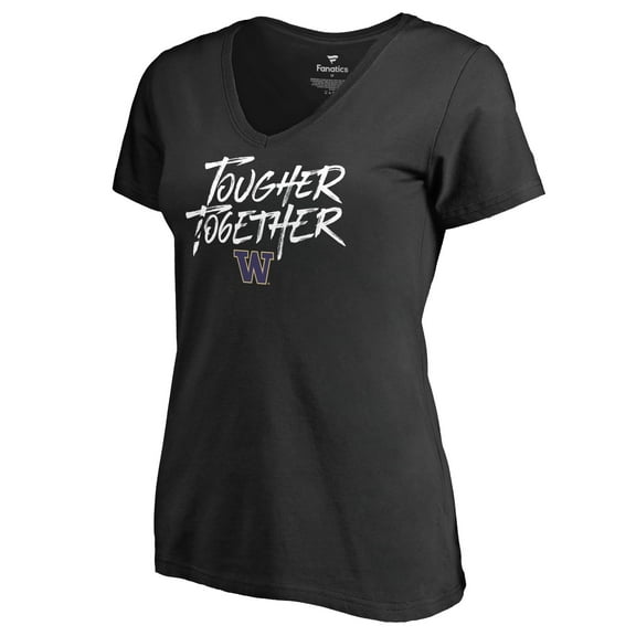 Women's Black Washington Huskies Tougher Together V-Neck T-Shirt