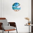 thumbnail image 3 of Battery Operated Analog Wall Clocks Non-Ticking Silent Modern Clock Decorative for Home,Office-Beautiful Tropical Beach With Palm Trees And Blue Sea Water(16inch), 3 of 4