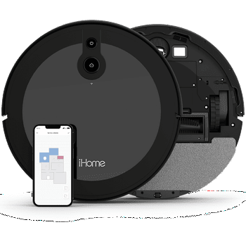 iHome AutoVac Luna 2-in-1 Robot Vacuum and Vibrating Mop with Front Laser Navigation, Strong Suction & App Control