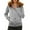 sweatshirt for women - Grey, variant on Women Full Zip Hooded Jacket Faux Fur Trim Hood Pullover with Kangaroo Pocket Outerwear for Autumn Winter Wear,M