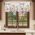 thumbnail image 6 of Fall Bird Flower Curtain Valances for Windows, Kitchen Valance Window Treatments Panel 2 Pack, Thanksgiving Autumn Leaves Daisy Rod Pocket Short Curtains for Bathroom Bedroom 42 x 12 Inch, 6 of 8