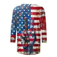 thumbnail image 5 of Xdegoge Cancel Order Online Delivery Placed Today Fourth of July Shirts for Women 3/4 Sleeve Shirts Patriotic American Flag T Shirt Star Graphic Striped Blouse Usa T Shirt Summer Tops Clearance, 5 of 5