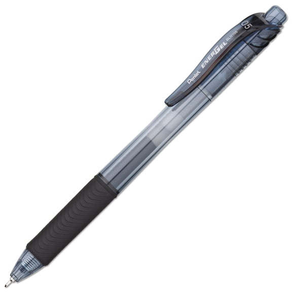 Pentel EnerGel-X Retractable Liquid Gel Pen, Black, 0.5mm, Pack of 12